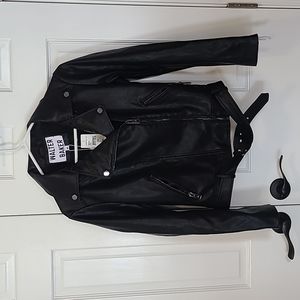 Black leather jacket